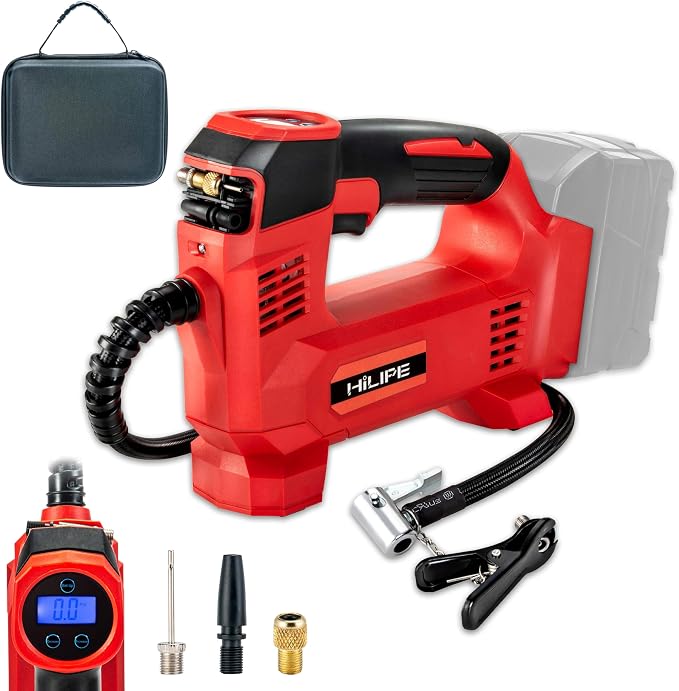 Cordless Tire Inflator Portable Air Compressor by HilipeCordlessLithiumtools