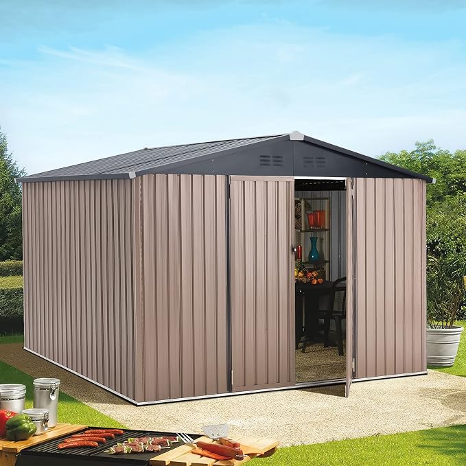 U-MAX 8' x 10' Shed Outdoor Storage Shed Clearance, Extra Large Yard Steel by U-MAX