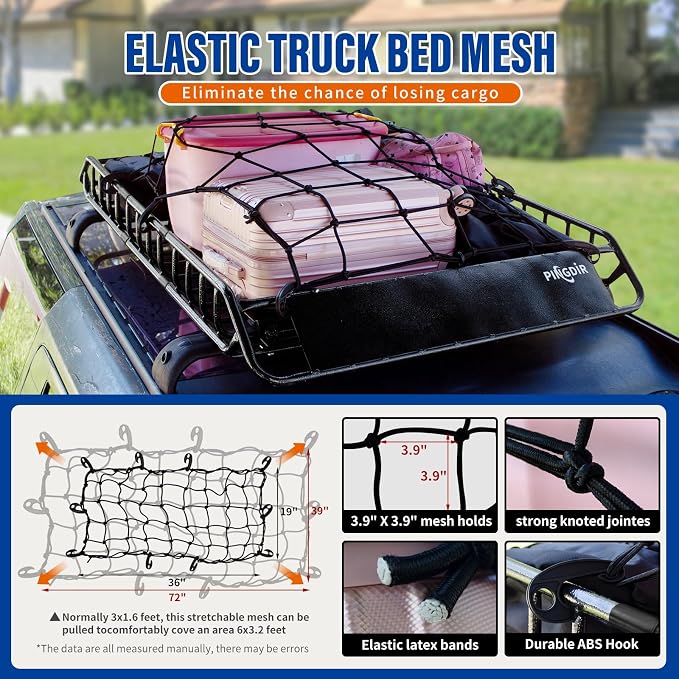 Roof Rack Basket 51" X 36" X 5" Rooftop Rack Cargo Carrier Universal, - Image 4