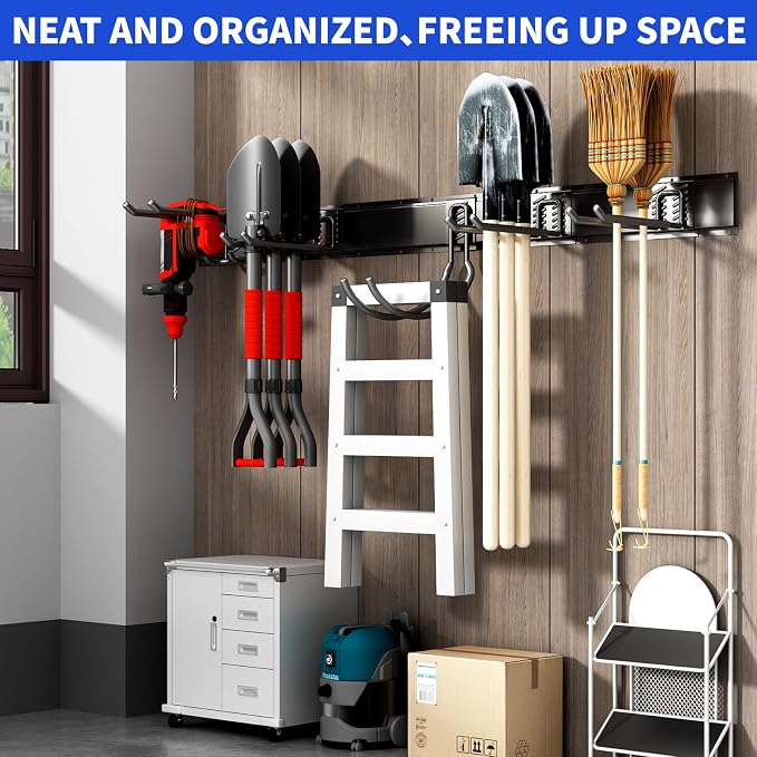 Garage Organization Tool Organizer Wall Mount, 64inch Heavy Duty Garden Tool - Image 6