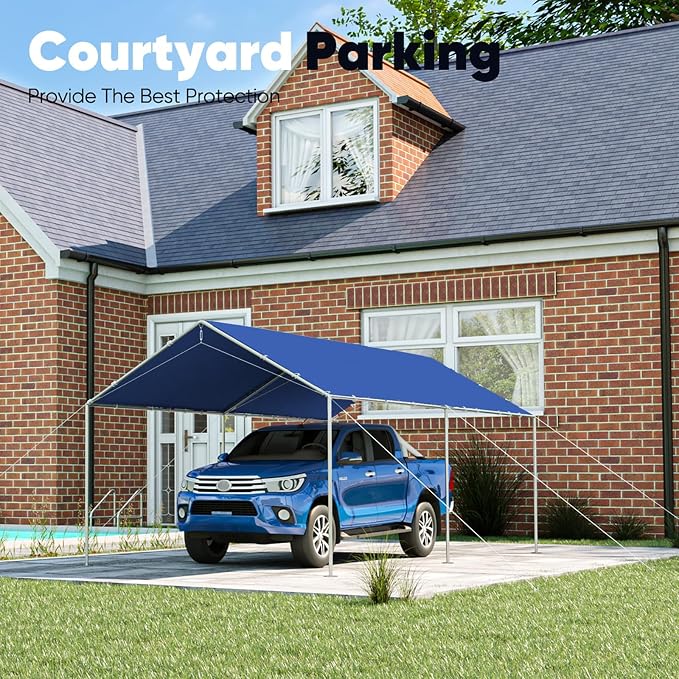Quictent 10x20 ft Heavy Duty Car Canopy Galvanized Frame Carport Outdoor Party - Image 9