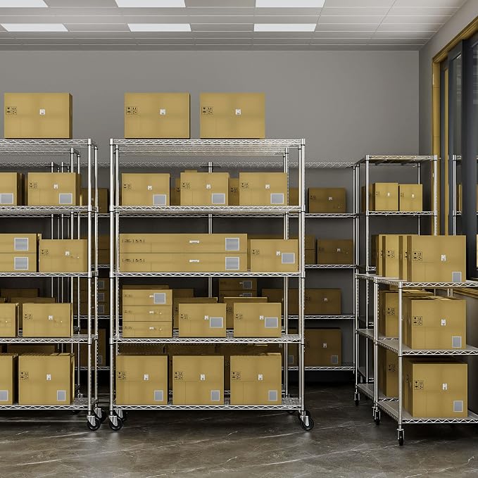 5 Tier NSF Metal Shelf Wire Shelving Unit, 6000lbs Capacity Heavy Duty - Image 8