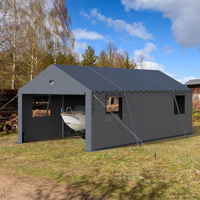 13x25 Carport, Heavy Duty Carport Canopy Garage - Image 7