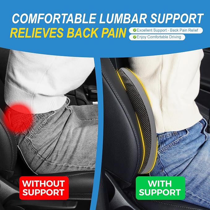Lumbar Support Pillow for Car, Memory Foam Lumbar Pillow for Lower Back Pain - Image 5