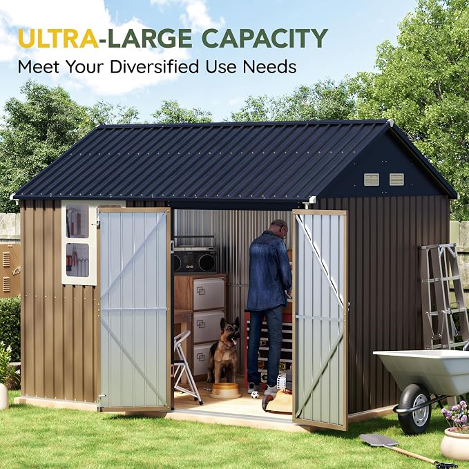 Breezz 8X10FT Outdoor Steel Storage Shed - Image 4