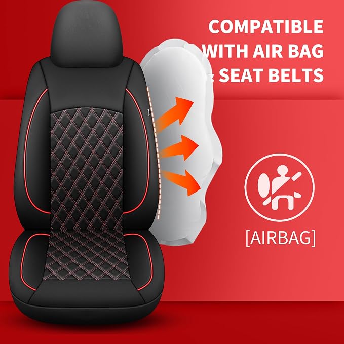 Car Seat Covers Full Set, Breathable and Waterproof Napa Leather Car Seat Cover - Image 5