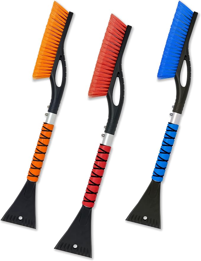 EcoNour 27" Aluminum Car Snow Scraper and Brush | Weaved Bristle Head by EcoNour