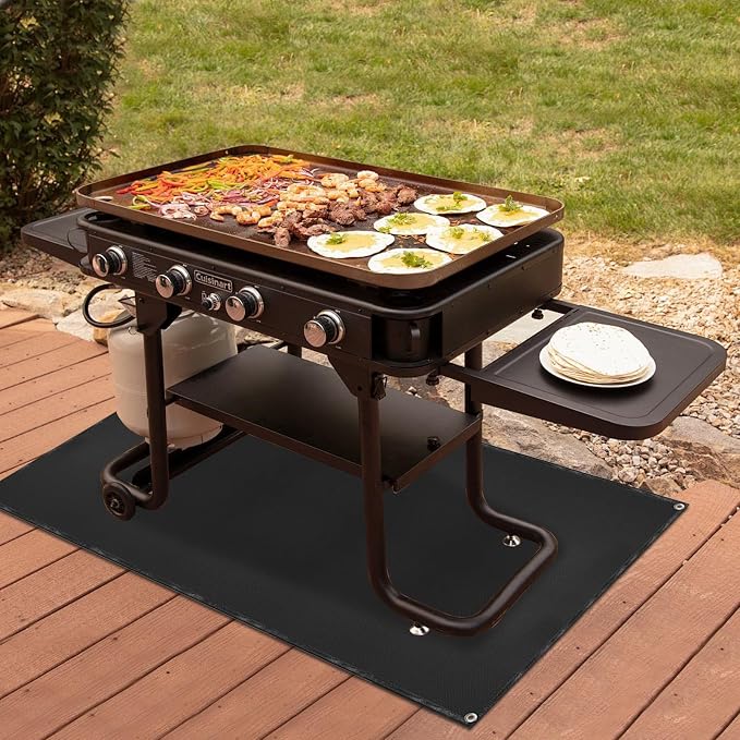 Under Grill Mat for Outdoor Grilling, 90 x 48 inches Double-Sided Fireproof - Image 7