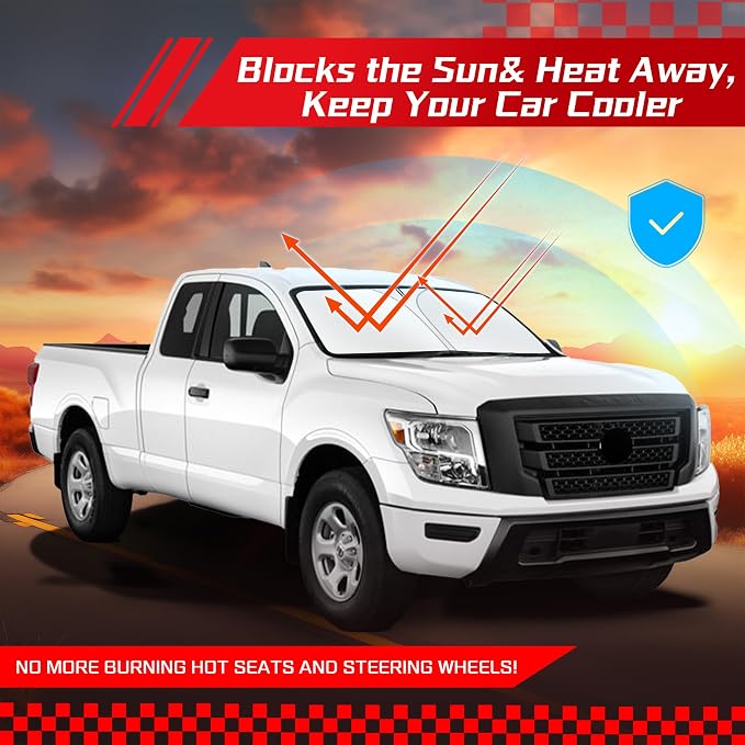 ARISMOTOR Windshield Sun Shade for NIS-san Titan 2020-2024, Custom Fit Foldable - Image 7