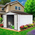 10 x 8 FT Outdoor Storage Metal Shed, Bike Garden Tool Shed by Unknown