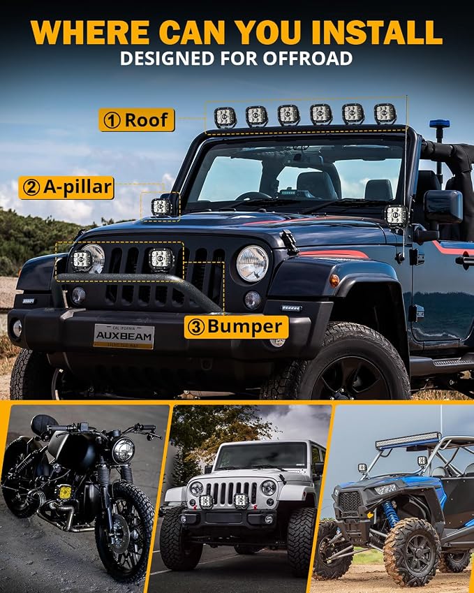 Auxbeam 5 Inch LED Pods, XP-Ultra Series Offroad Driving Light 110W Super - Image 7