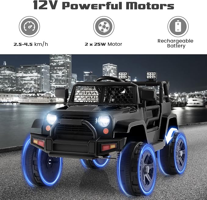 OLAKIDS Kids Ride On Truck, 12V Electric Vehicle Jeep Car - Image 3