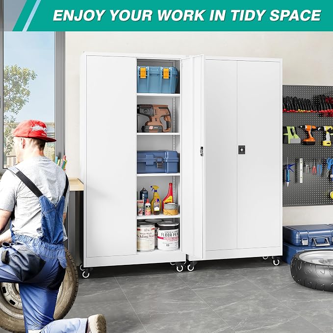 75" Tall Metal Storage Cabinet - Image 4