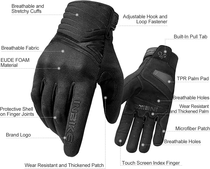 INBIKE Breathable Mesh Motorcycle Gloves Touchscreen - Image 2