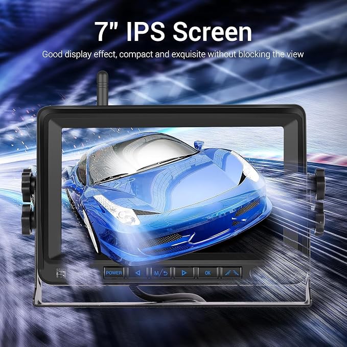 Hikity Wireless Backup Camera Trucks -7 Inch HD 1080P Rear View Camera Monitor - Image 2