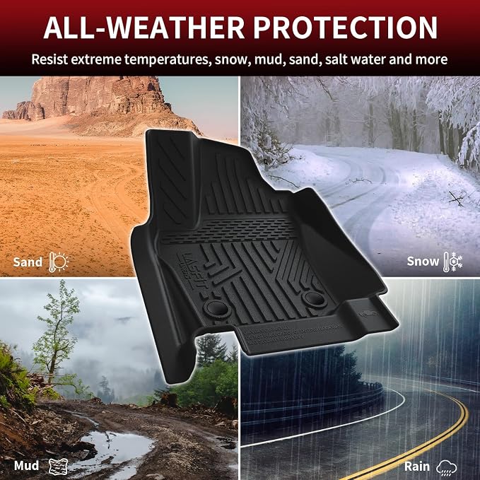 LASFIT Floor Mats for Toyota Tacoma 2024 2025 Double Cab All Weather Floor - Image 7