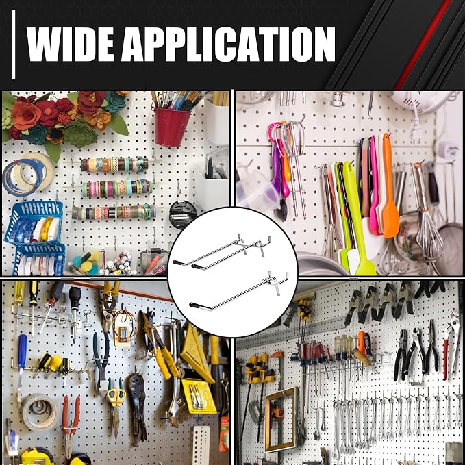 C&T 80 Piece Pegboard Hooks Assortment Kit, Pegboard Accessories Organizer Set - Image 7