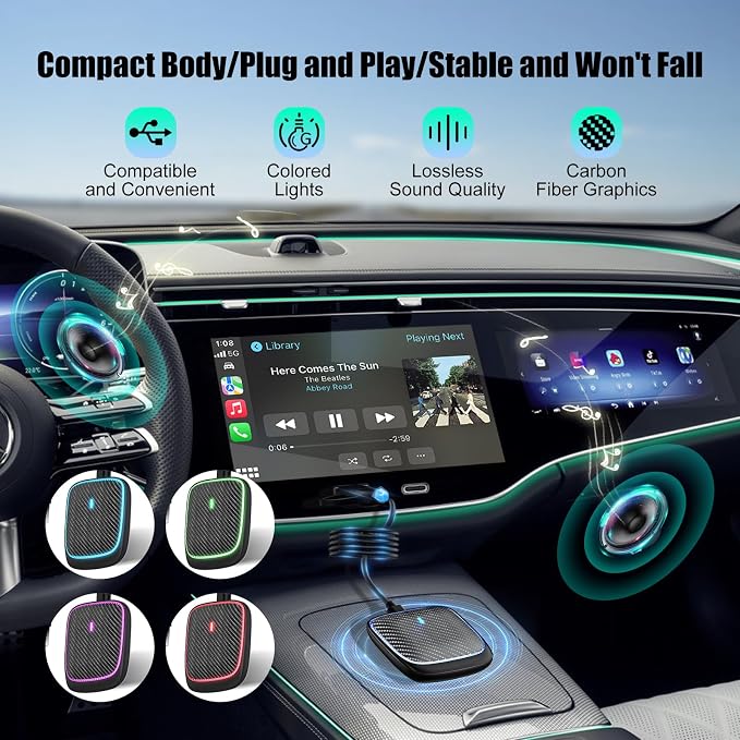 Wireless CarPlay Adapter for iPhone, Convert Wired to Apple Car Play Wireless - Image 4
