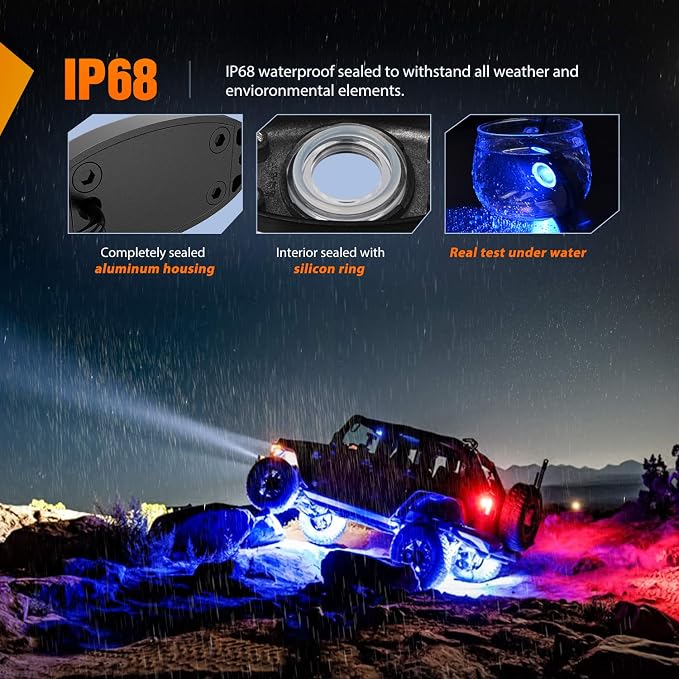 Nilight LED Rock Light Pods Waterproof Under Body Wheel Well Light Exterior - Image 5