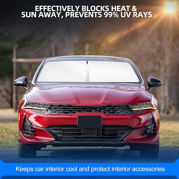 Windshield Sun Shade for Kia K5 2021-2025 Foldable Sunshade Custom Fit Front - Image 7