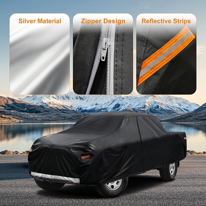Kayme Truck Cover Custom Fit Dodge Ram 1500 Crew Cab Short Bed. Full Exterior - Image 3