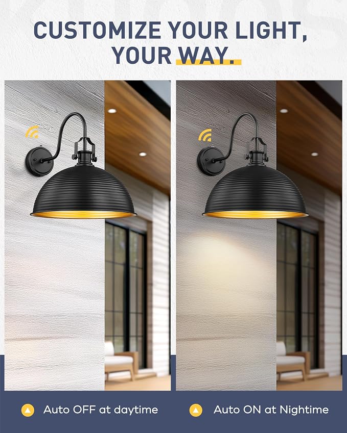 kudos Dusk to Dawn Sensor Outdoor Light Sconces Wall Mount, Exterior Garage - Image 5