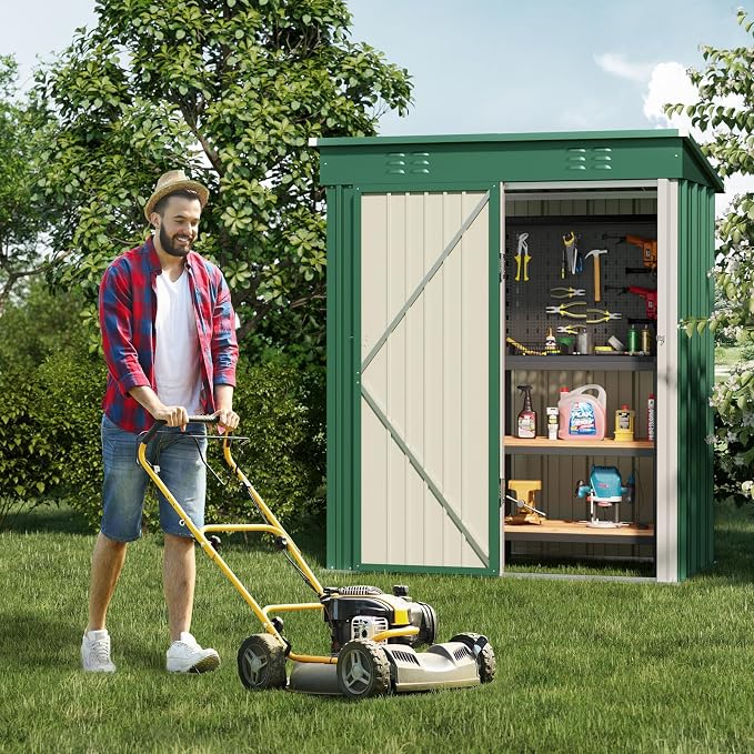Bealife 5' x 3' Outdoor Storage Shed Clearance, Metal Outdoor Storage Cabinet - Image 2