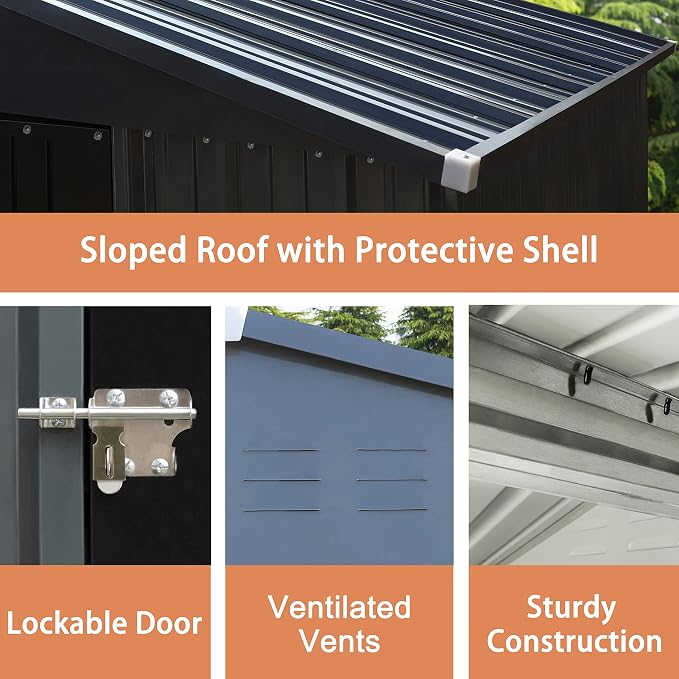 VEIKOU 4' x 4' Outdoor Storage Shed - Image 6