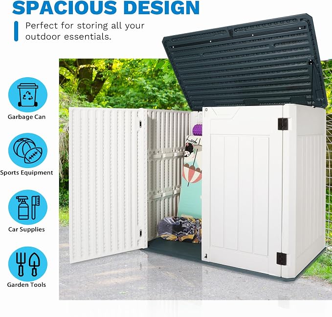 47 Cu ft Outdoor Storage Shed, Resin Outdoor Storage Box - Image 7