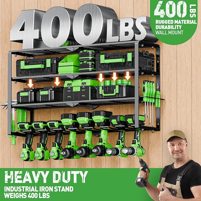 Power Tool Organizer Wall Mount, 4 Layers Tool Storage Rack - Image 2