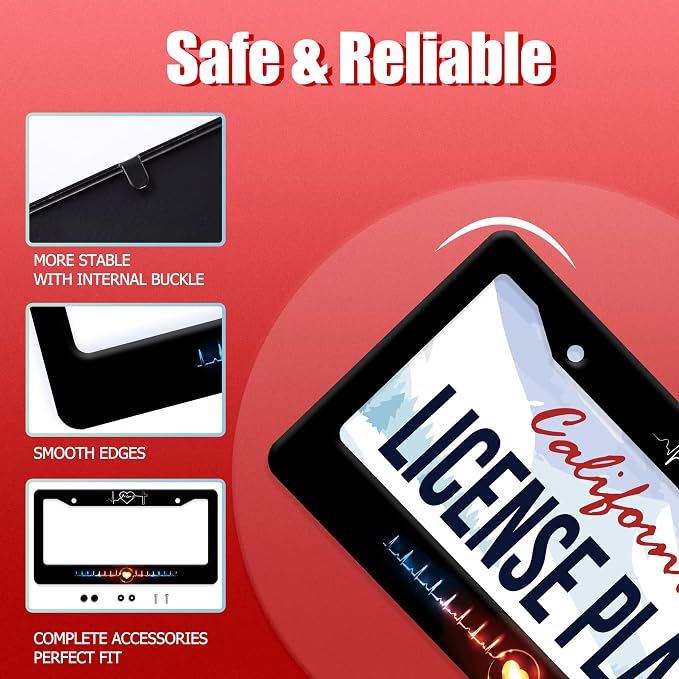 Jesus Heart Rate line License Plate Frame Christian Religious License Plate - Image 2
