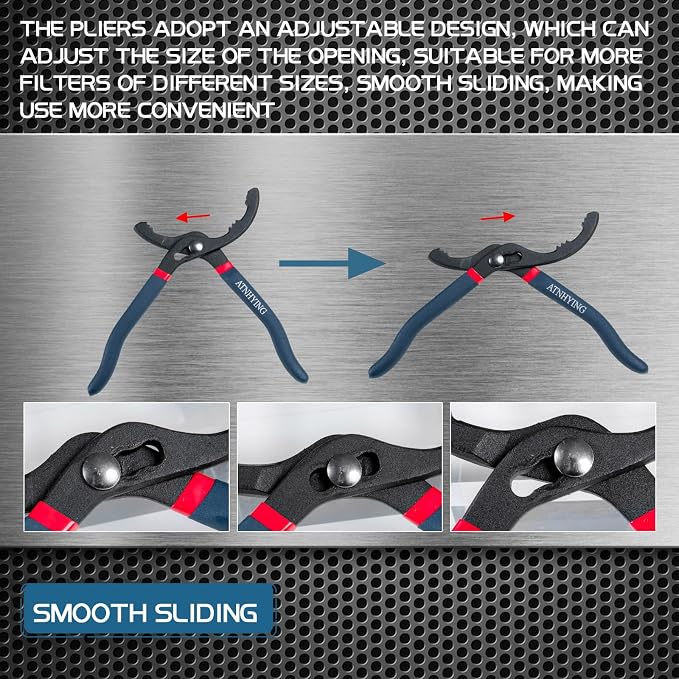 10" Oil Filter Pliers, Adjustable Small Oil Filter Wrench, Universal Oil Filter - Image 5