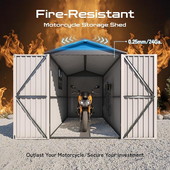 5’ x 10’ Motorcycle Storage Sheds, Metal Shelter & Garage - Image 2