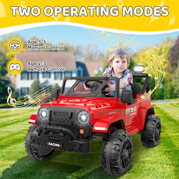 12V Ride On Truck Car with Remote Control, Kids Electric Vehicles with - Image 2