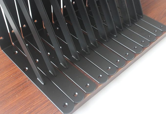 6 Pack L10 x H 8" Black Heavy Duty Shelf Brackets - Image 5