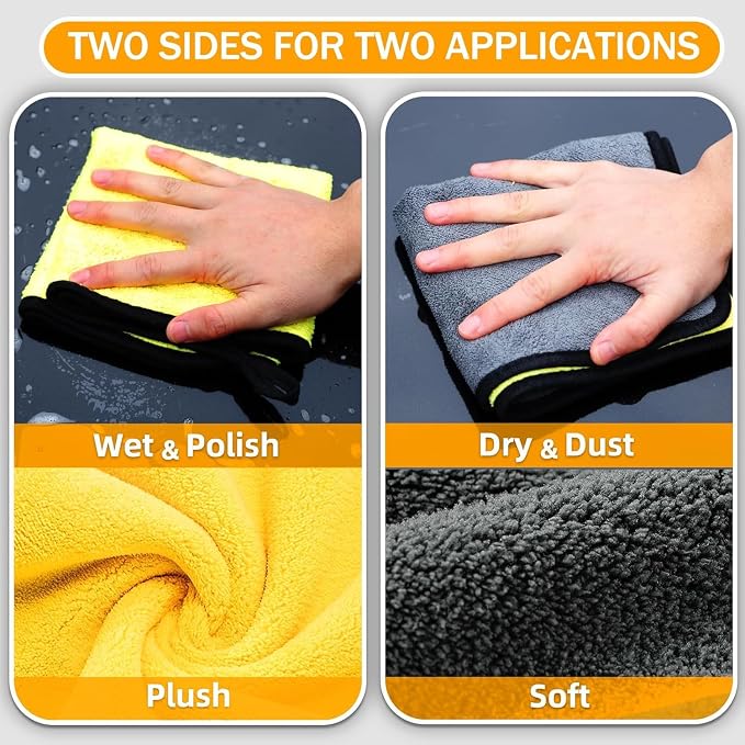 Microfiber Towels for Cars 6 Pack, Car Drying Towels for Wash, Soft and - Image 6