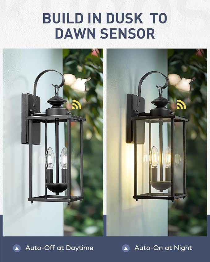 kudos Dusk to Dawn Outdoor Lighting, 18.1 inch Light Sensor Porch Lights - Image 4