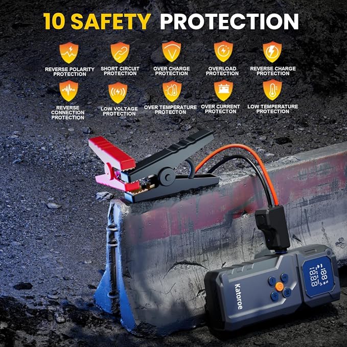 Jump Starter with Air Compressor, 5000A Jump Starter Battery Pack with 150PSI - Image 6
