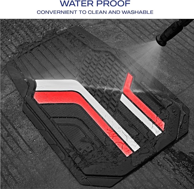 Skechers Heavy Duty Rubber Car Floor Mats, Dual Color Design Floor Mats - Image 5