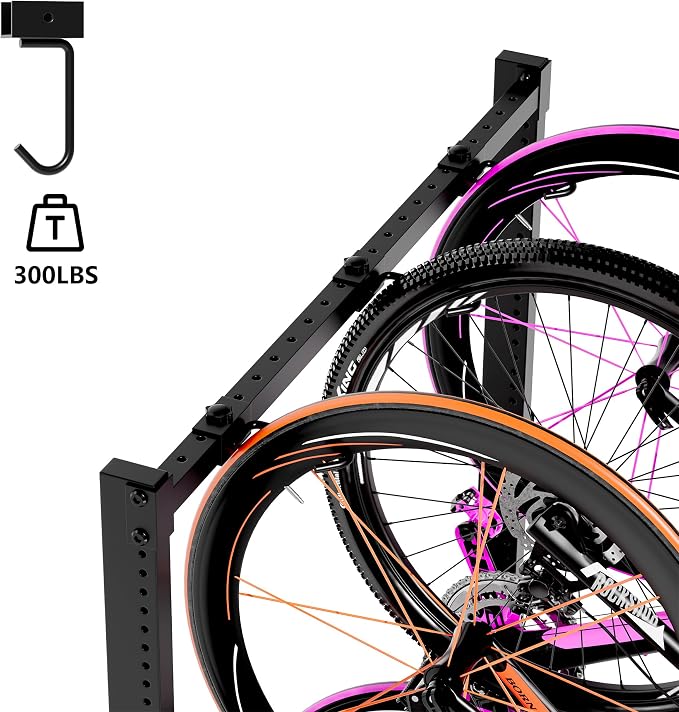Freestanding Bike Rack for Garage Stroage, 300 Lbs 5 Bikes Storage Rack Steel - Image 5