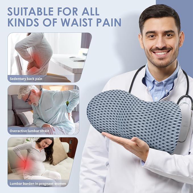 Lumbar Support Pillow, Memory Foam Back Support Pillow - Image 4