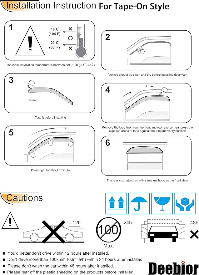 Side Window Visor Wind Vent Deflectors - Image 7