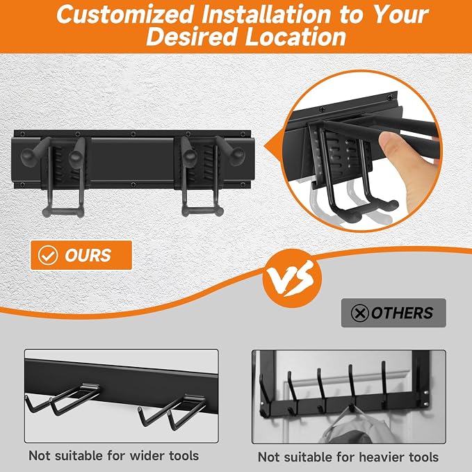 Garden Tool Organizer Wall Mount, Heavy Duty 48 Inches Garage Organization and - Image 2