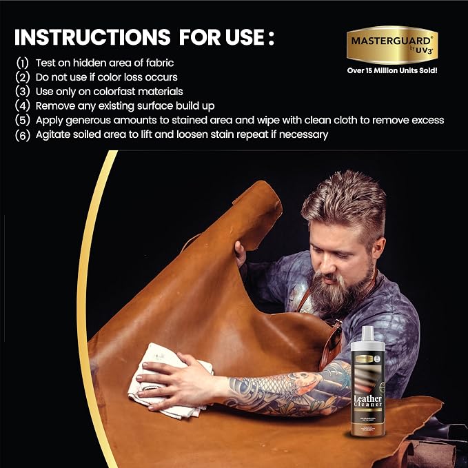 Water Based Solution Leather Cleaner and Conditioner w/ 2 Free Microfiber Cloths - Image 3