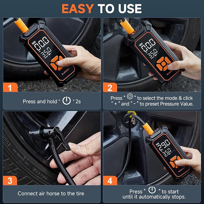 OlarHike Cordless Tire Inflator Portable Air Compressor, Quick Inflation - Image 8