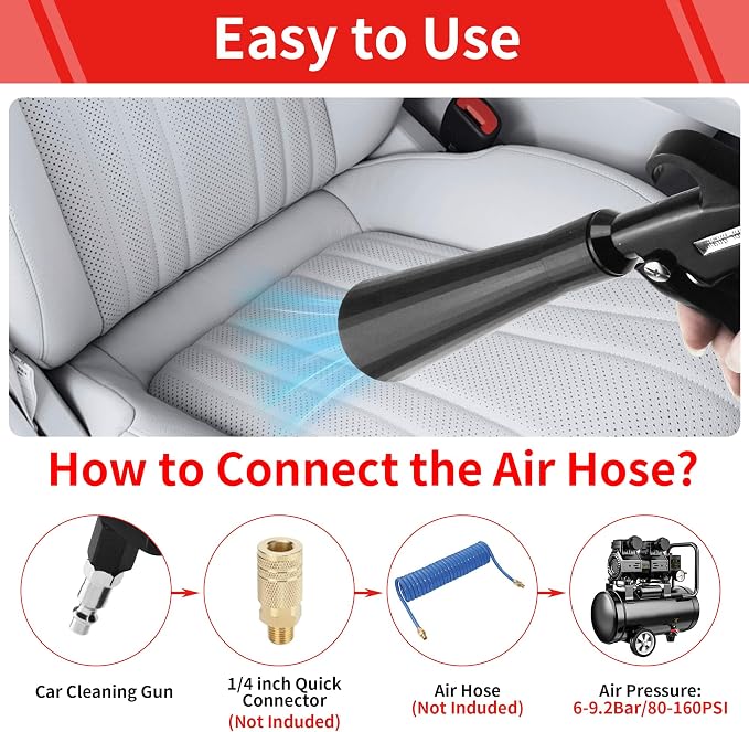 HANDY High Pressure Car Interior Cleaning Gun Interior Dryer Hair Dryer Car - Image 7