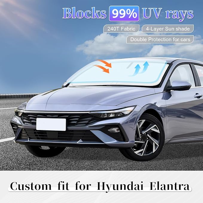Sun Shade Sunshade for Hyundai Elantra 2021-2024 2025 2026 Windshield Cover - Image 2