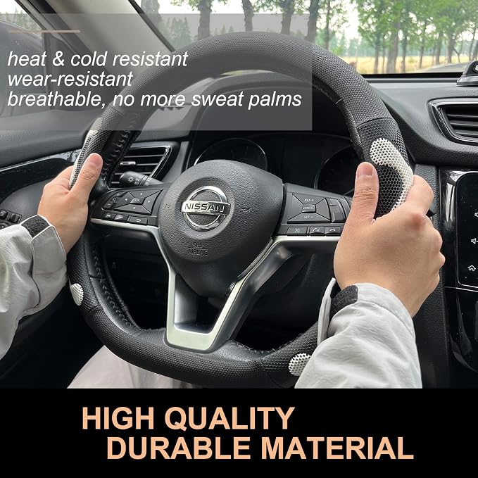 PINCTROT D Shaped Comfy Grip Steering Wheel Cover, Anti-Slip Design, Flat - Image 3
