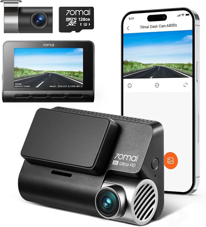 70mai 4K Dash Cam Front and Rear by 70mai