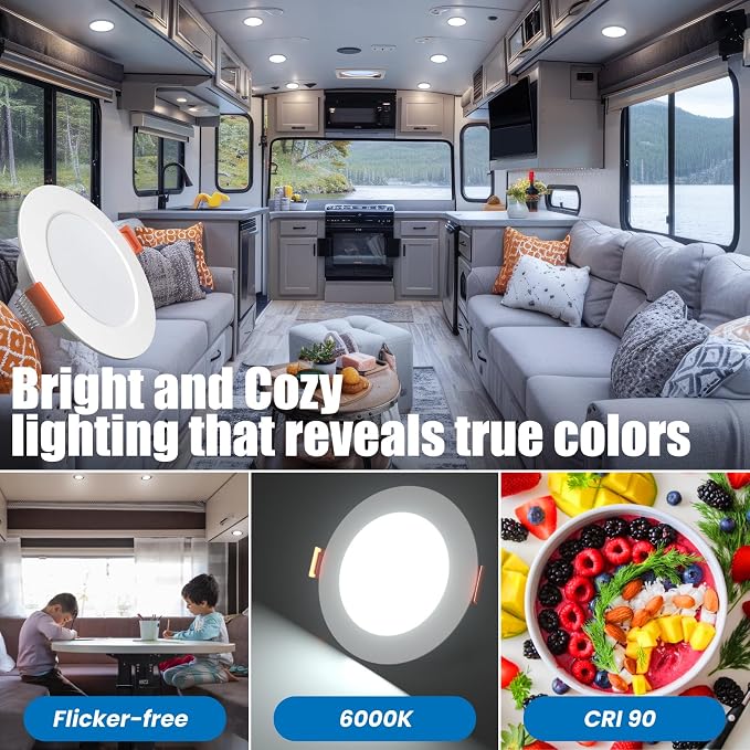 12 Volt 3 Inch Ultra Thin LED Recessed Ceiling Lights - Image 4
